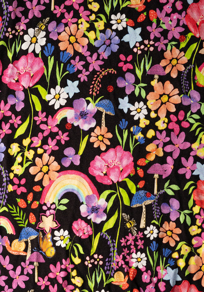 Second angle of Faith Garden Rainbow Print Viscose Midi Dress