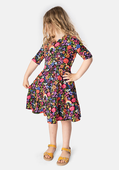 Children's Garden Rainbow Print Dress (Farrah)