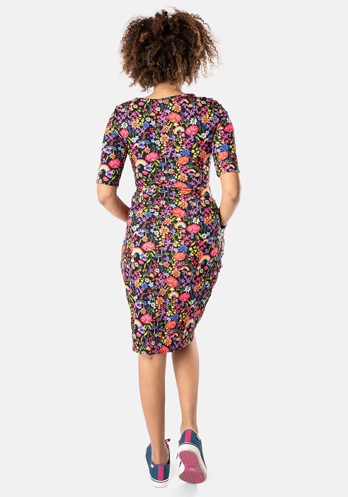 Farrah Garden Rainbow Print Dress