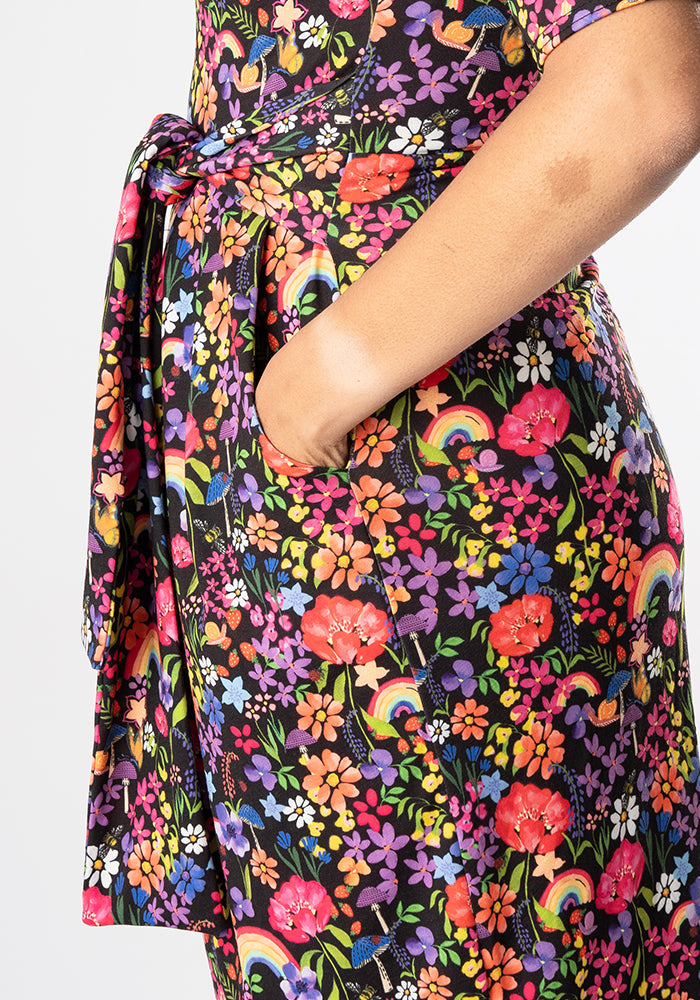 Farrah Garden Rainbow Print Dress