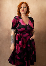 Farasha Butterfly Printed Velour Swing Dress