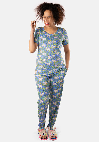 Fenella Wandering Elephants Print Pyjama Set