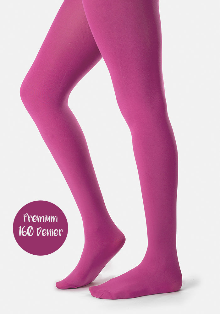 Second angle of 160 Denier Opaque Premium Tights (Festival Fuchsia)