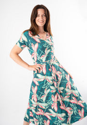 Ffion Layered Dragonfly Print Midi Dress