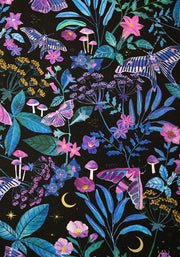 Children's Mystical Moths Print Cotton Dress (Fienna)