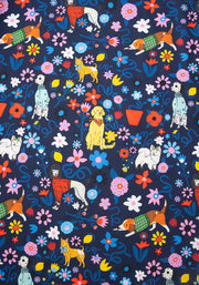 Children's Dog Garden Print Dress (Finn)