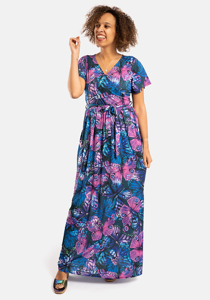 Fiora Butterfly Print Maxi Dress