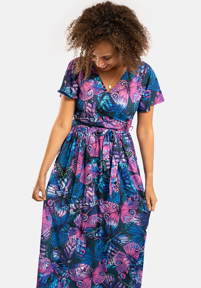Fiora Butterfly Print Maxi Dress