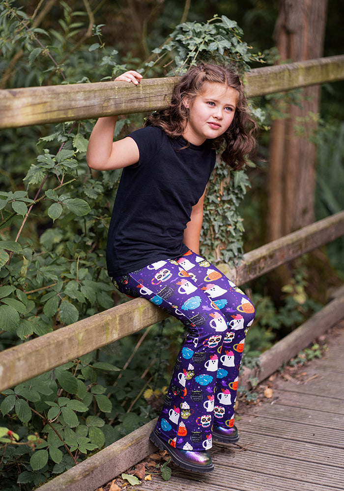 Halloween Mug Print Children's Flare Leggings
