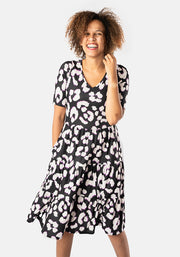 Flo Large Animal Print Tiered Hem Dress