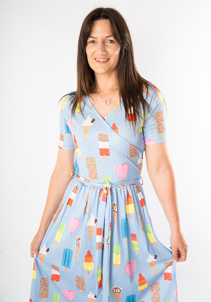 Third angle of Floss Ice Cream &amp; Lolly Print Dress