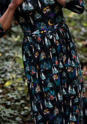 Flurry Aurora Scene Print Cotton Midi Dress