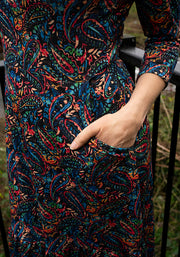 Flyn Paisley Print Tiered Hem Midi Dress
