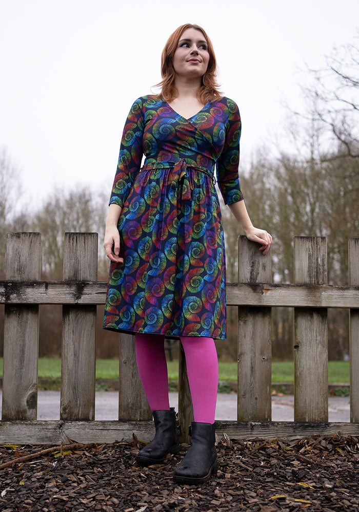Fortune Rainbow Fossil Print Dress