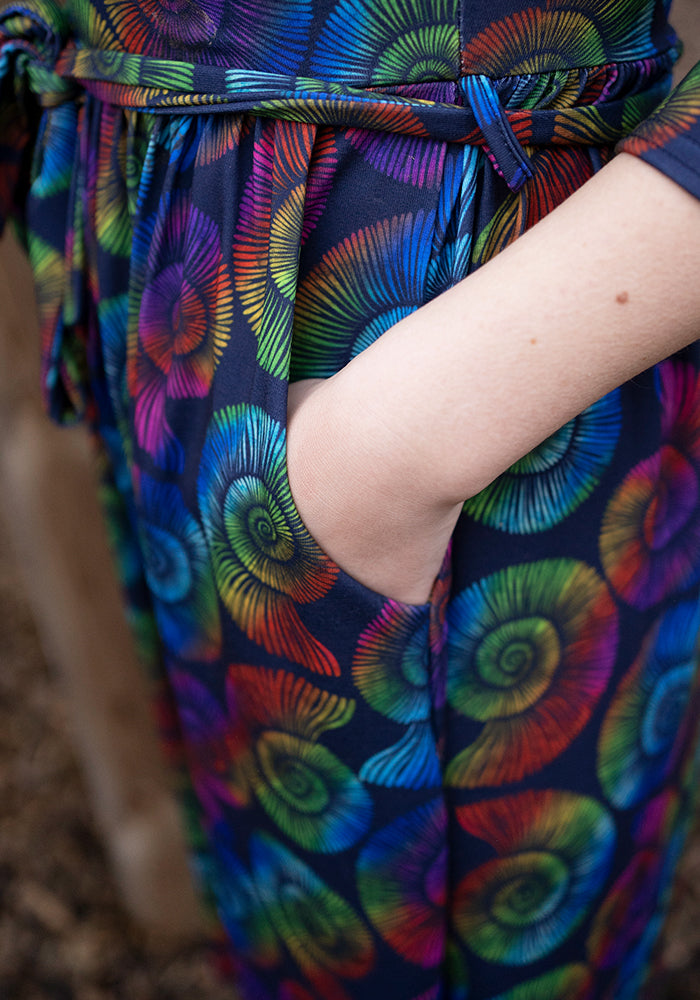 Fortune Rainbow Fossil Print Dress