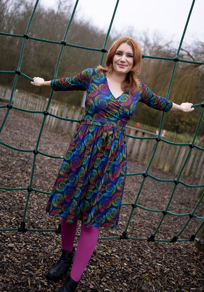 Fortune Rainbow Fossil Print Dress