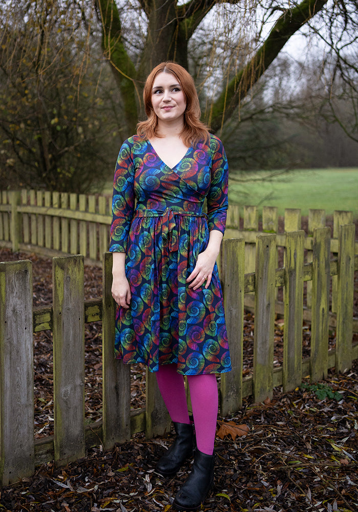 Fortune Rainbow Fossil Print Dress