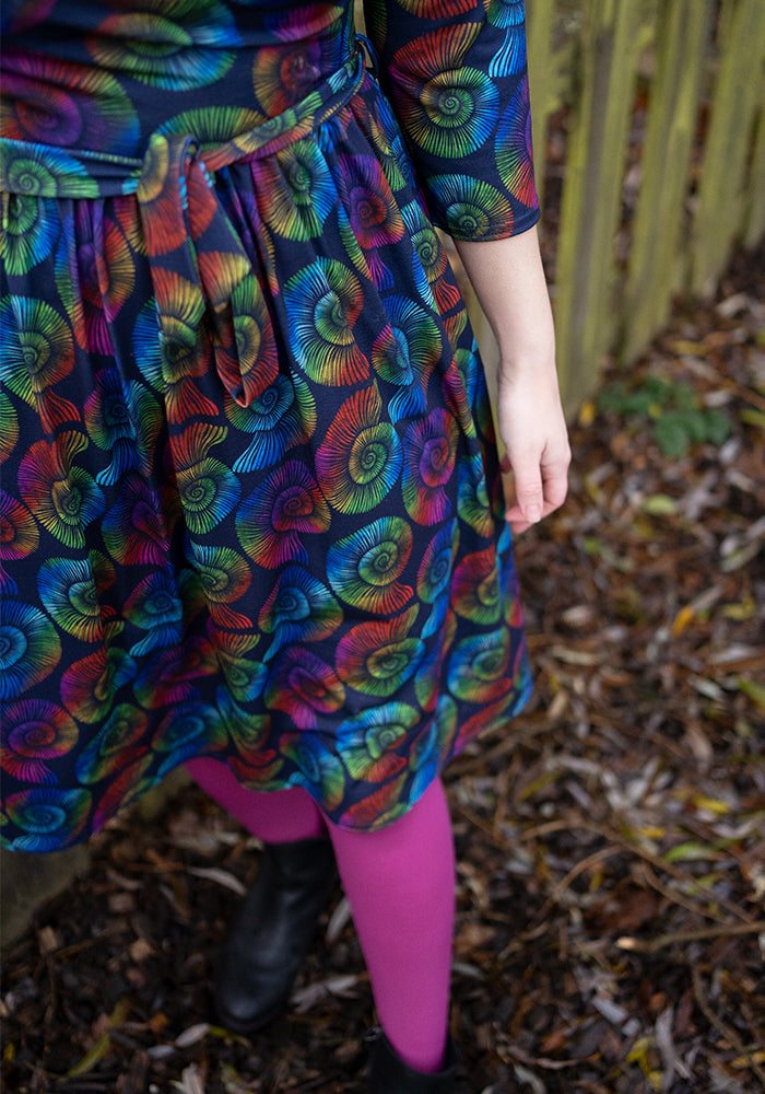 Fortune Rainbow Fossil Print Dress