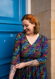 Fortune Rainbow Fossil Print Dress