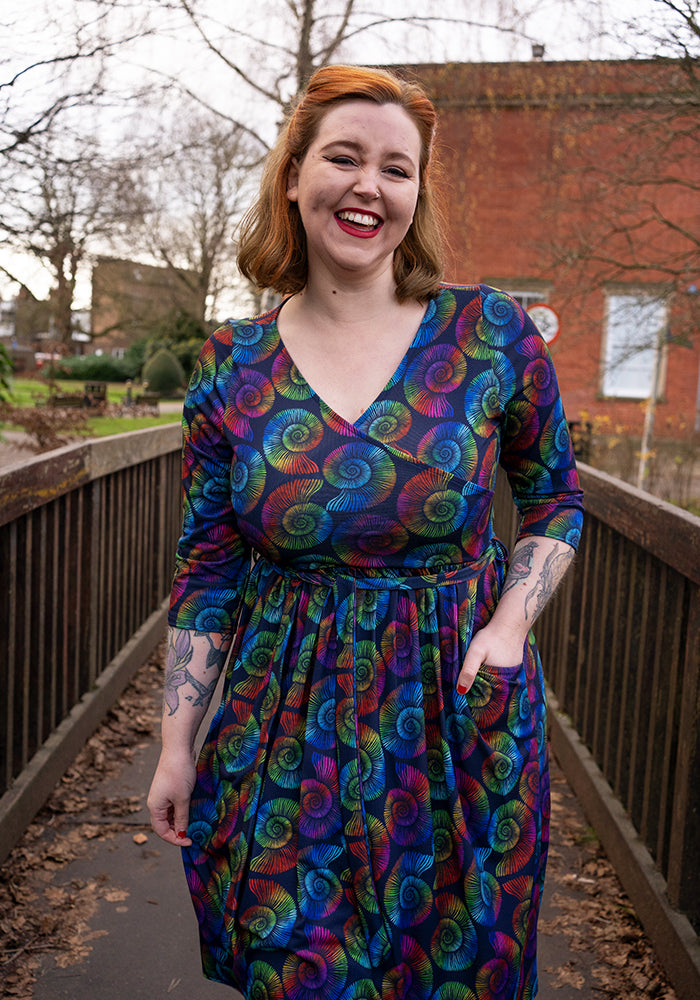 Fortune Rainbow Fossil Print Dress