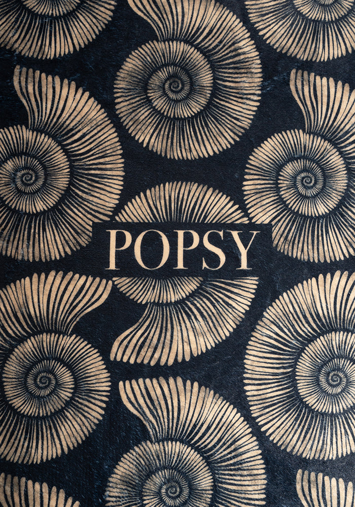 Pop-under Fossil Print Plush Blanket