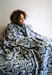 Pop-under Fossil Print Plush Blanket