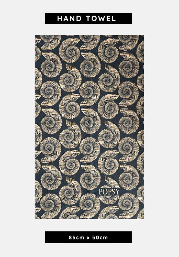 Front view of Fossil Print Hand Towel