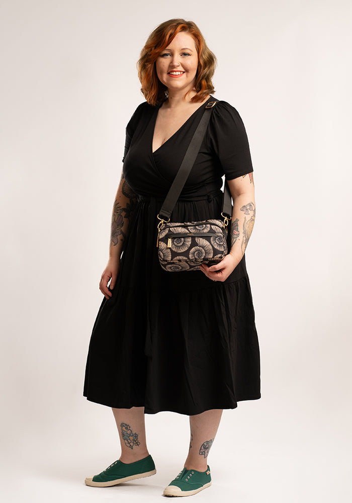 Fossil Print Cross Body Bag