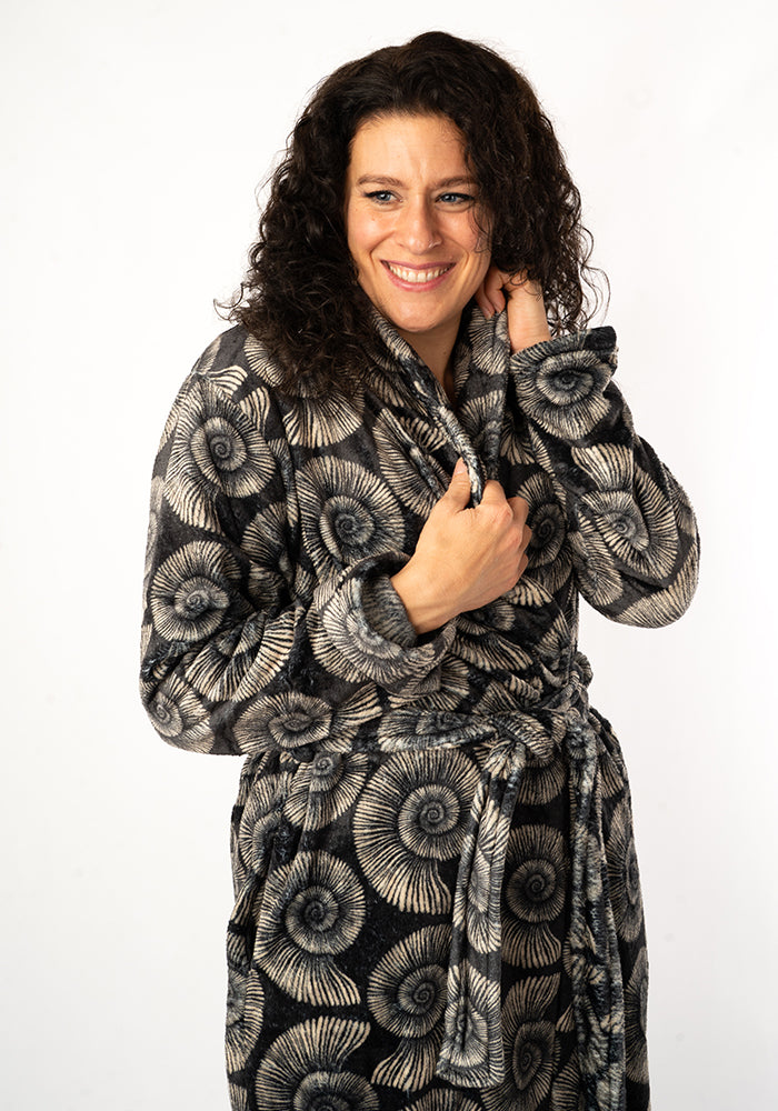 Fourth angle of Fossil Print Dressing Gown