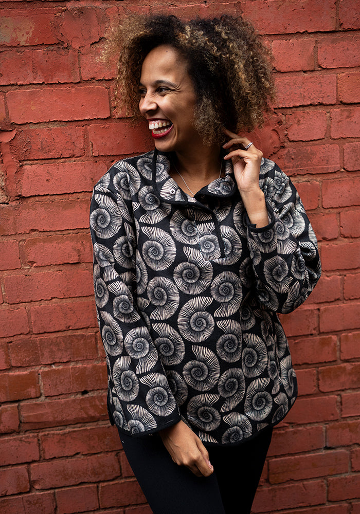 Tenth angle of Fossil Print Fleece Top