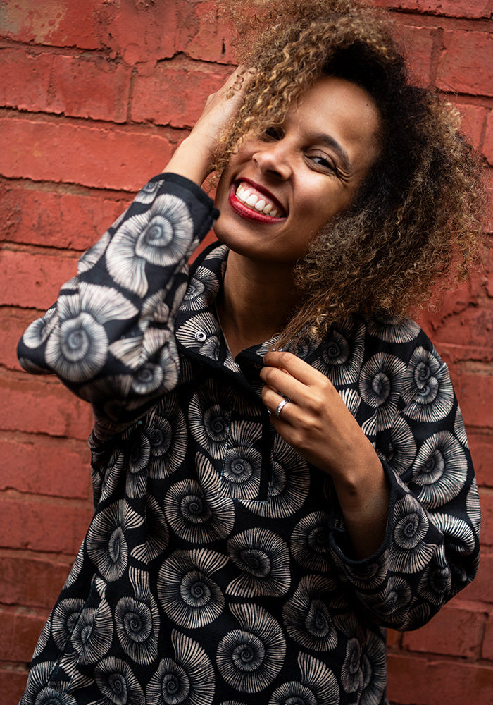 Eighth angle of Fossil Print Fleece Top