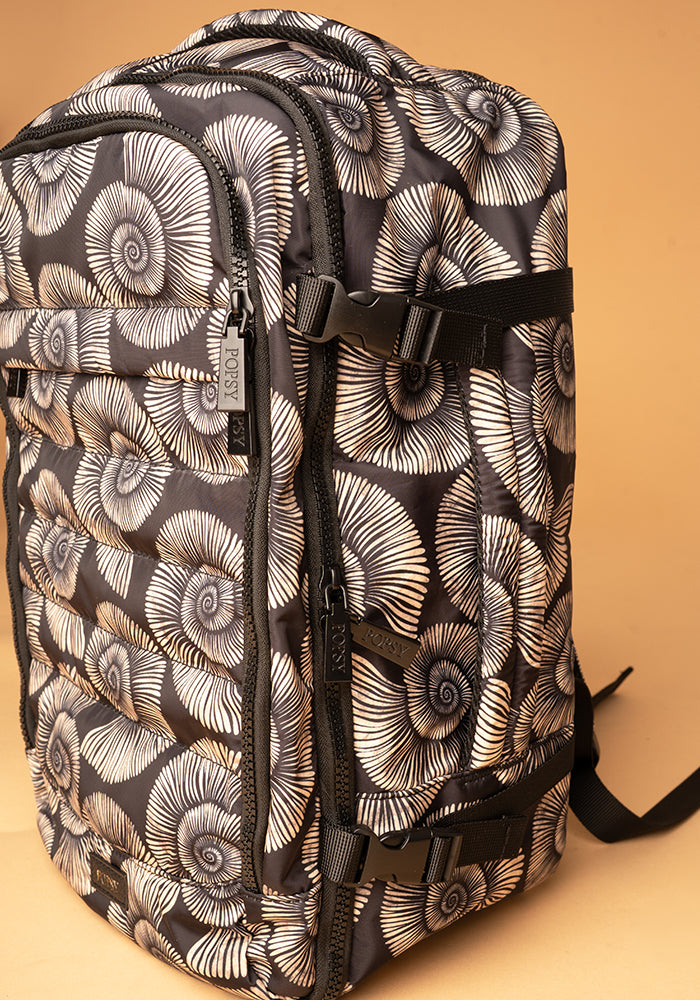 Tenth angle of Fossil Print Cabin Bag, cabin bag with stylish fossil inspired pattern.