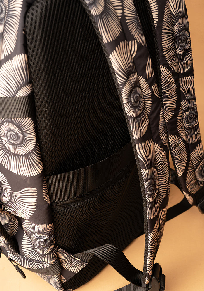 Ninth angle of Fossil Print Cabin Bag, cabin bag with stylish fossil inspired pattern.