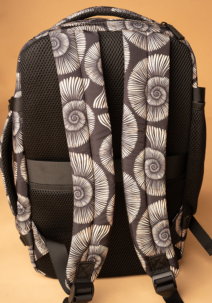 Eighth angle of Fossil Print Cabin Bag, cabin bag with stylish fossil inspired pattern.