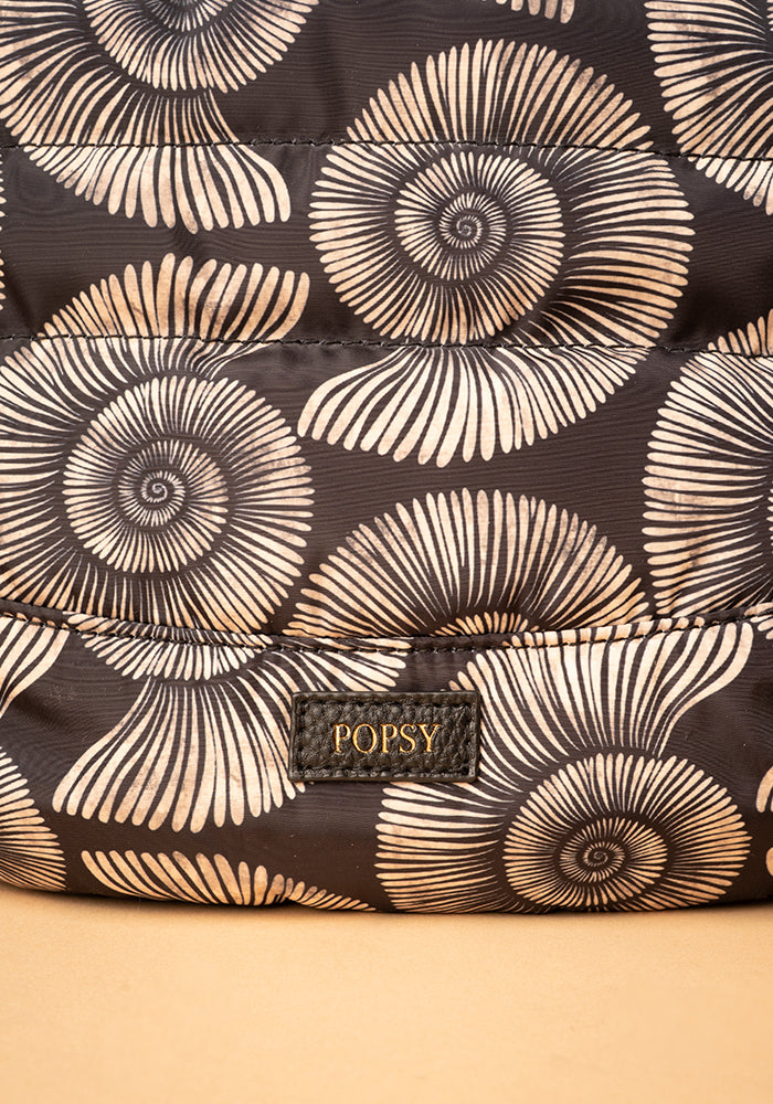 Third angle of Fossil Print Cabin Bag, cabin bag with stylish fossil inspired pattern.