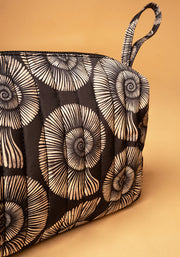 Fossil Print Quilted Popsy Makeup Bag