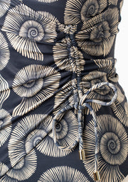 Popsy Fossil Print Side Ruched Swimsuit