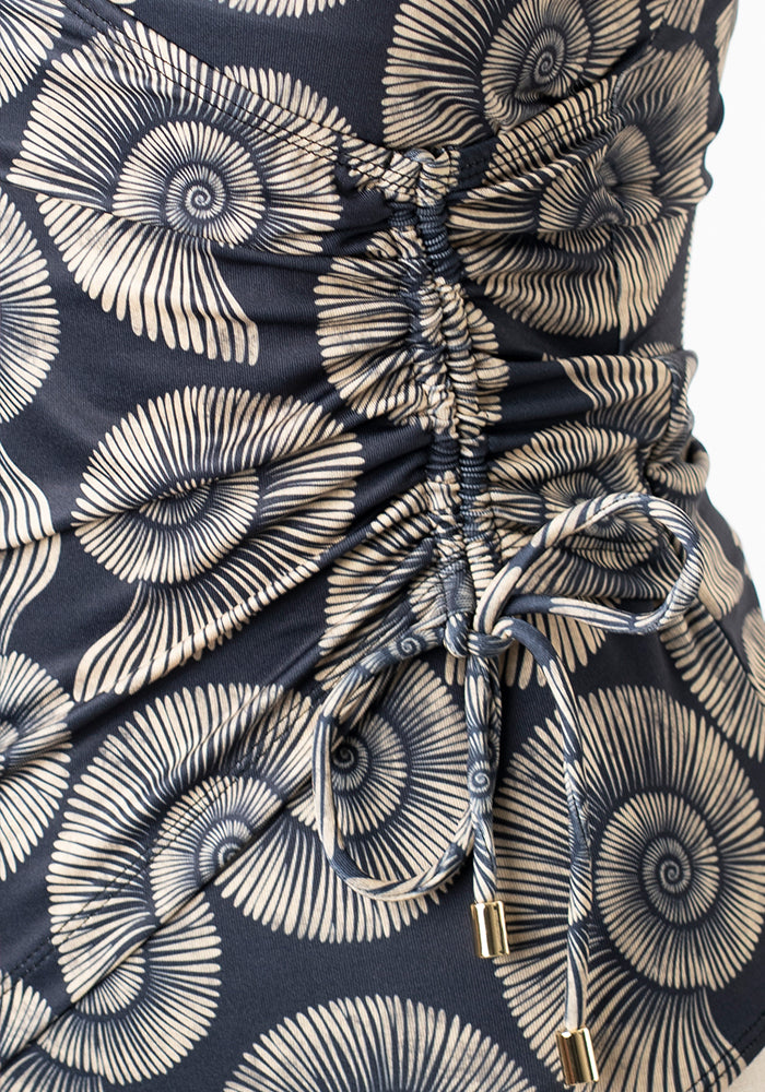 Popsy Fossil Print Side Ruched Swimsuit