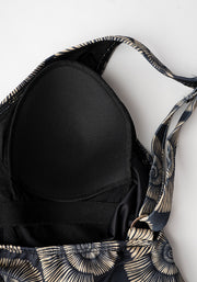 Popsy Fossil Print Side Ruched Swimsuit