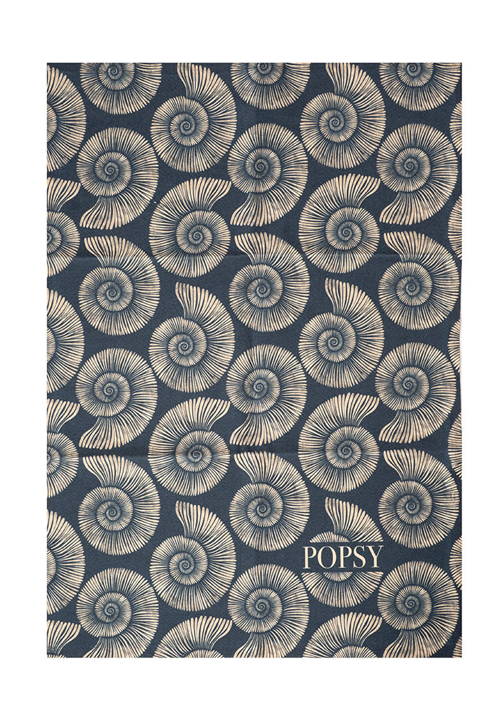 Front view of Fossil Print Tea Towel
