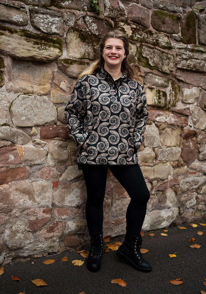 Fourth angle of Fossil Print Fleece Top