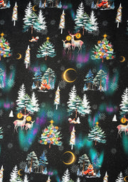 Flurry Aurora Scene Print Cotton Midi Dress
