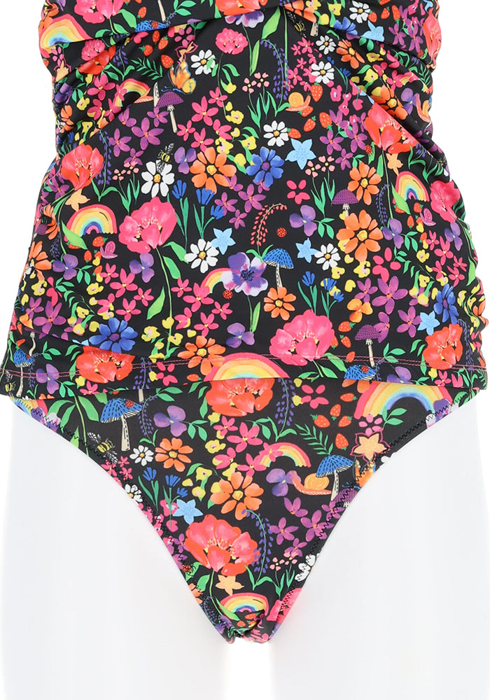 Front view of Garden Rainbow Swim Briefs (Mid Rise)