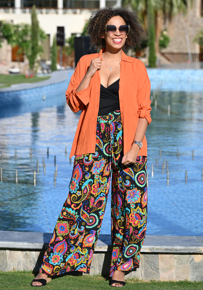 Beck Painted Paisley Print Woven Full Length Popsy Trousers