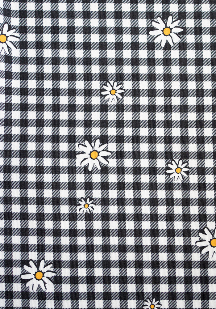 Second angle of Deidra Daisy Gingham Check Print Jersey Culotte Jumpsuit