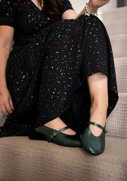 Green Metallic Ballet Pump