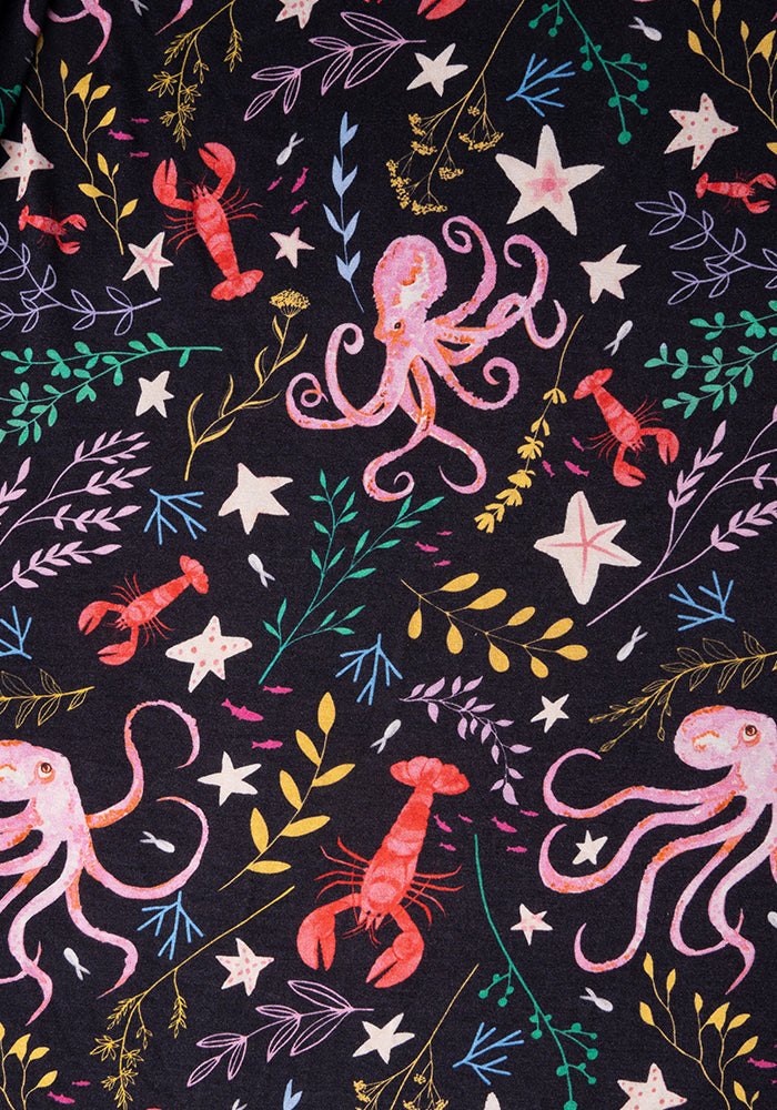 Galena Octopus Print Viscose Midi Dress