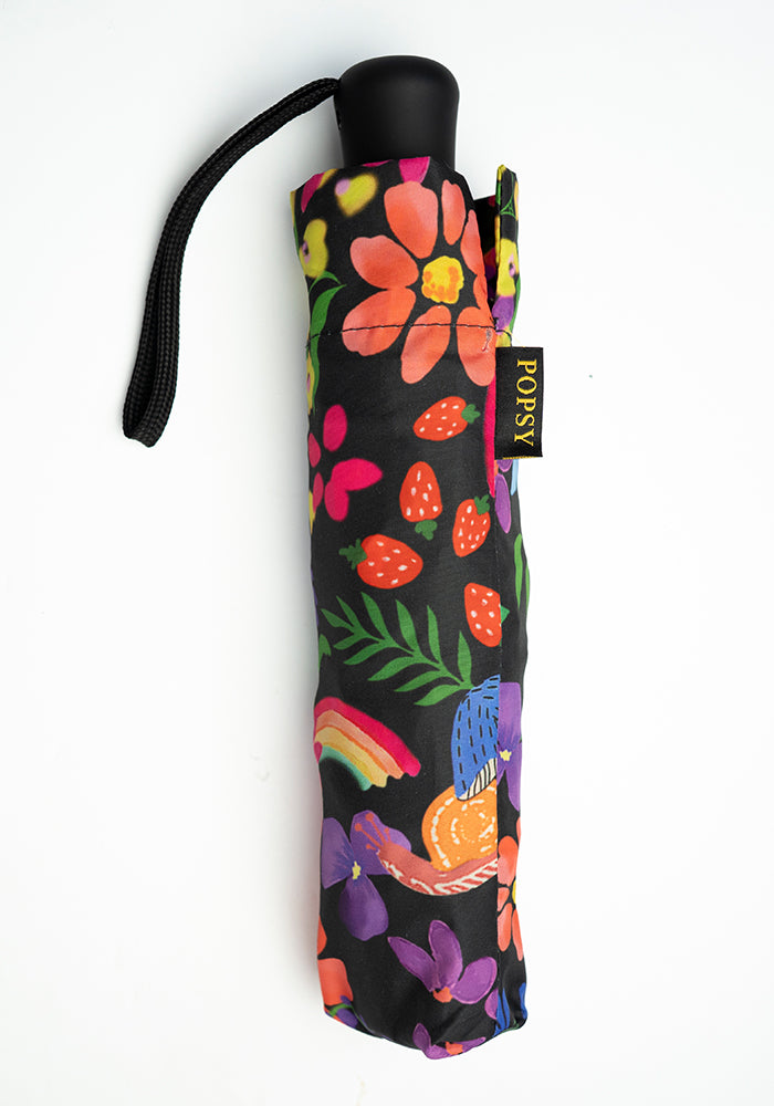 Garden Rainbow Floral Print Umbrella