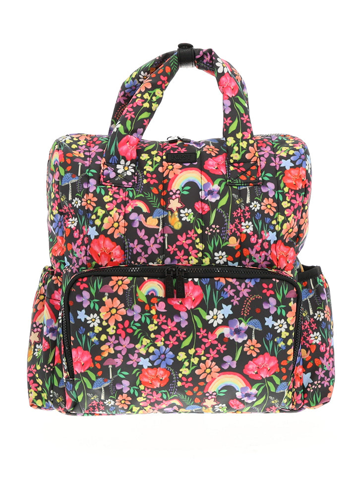 Front view of Garden Rainbow Maternity Bag