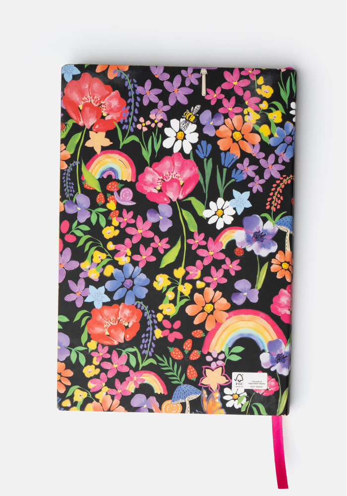 Popsy Rainbow Floral Print Notebook